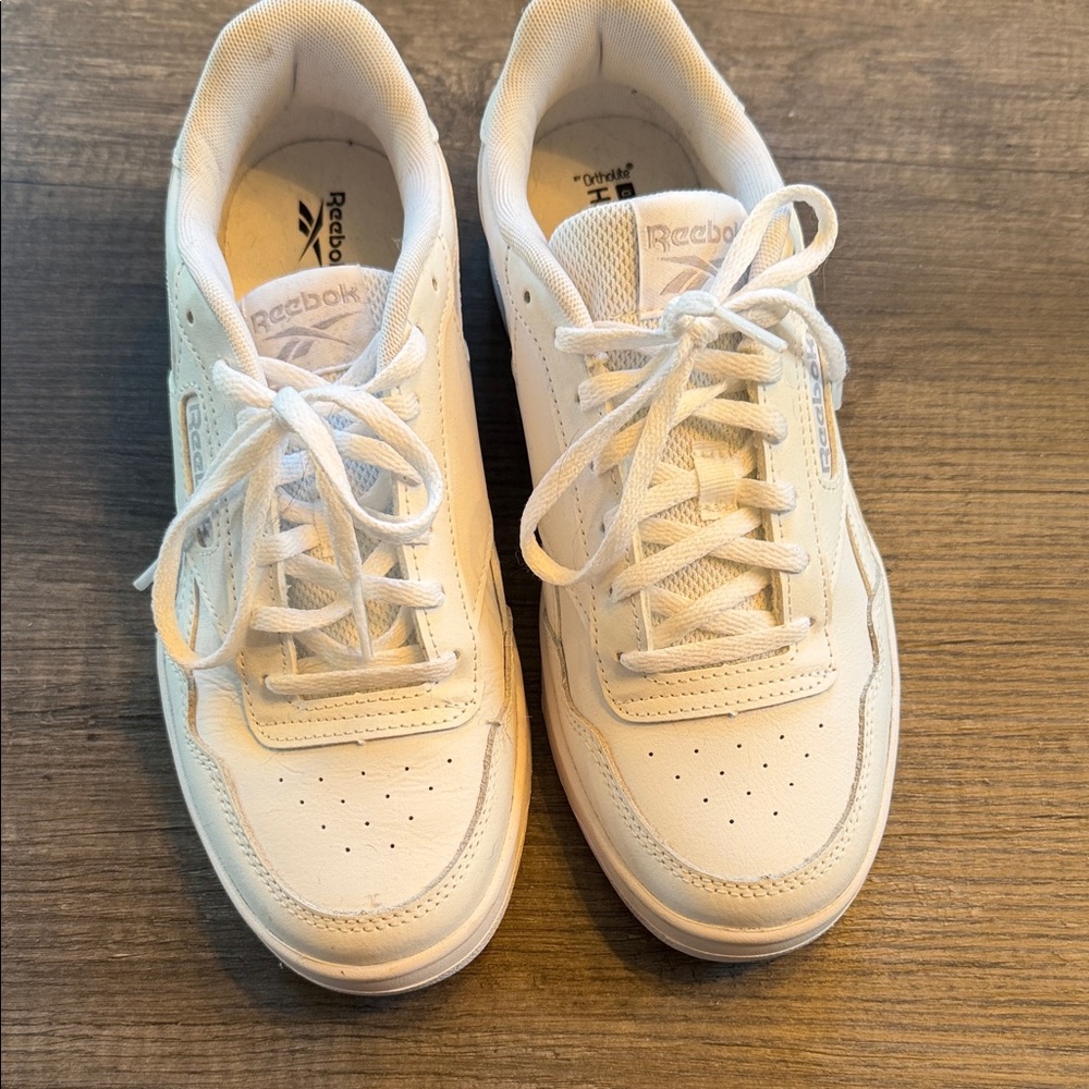 Reebok White Low-Top Leather Sneakers